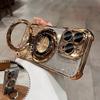 Luxury Plating Magnetic Holder Glitter Case for iPhone 17 Air 16 15 14 13 12 11 Pro Max Plus Wireless Charging Clear Cover