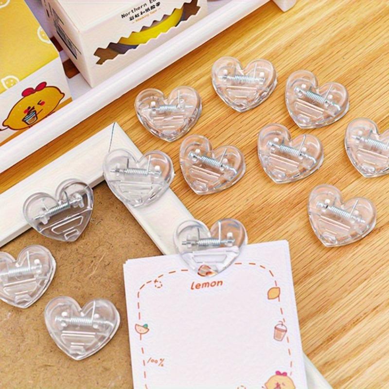 Przezroczyste spinacze do papieru w kształcie serca Wszechstronne artykuły biurowe i szkolne Idealne do spinania notatek, zdjęć, biletów i listów