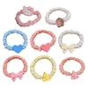4Pcs Girl Hair Ropes Cartoon Decoration Macaron Color High Elasticity Hair Bands High Elasticity No Hair Damage Ponytail