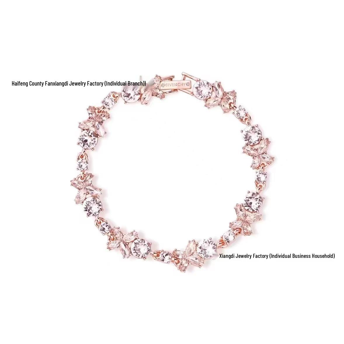 GVC Ji Высокая версия Браслет с кристаллами  Бабочка Любовь Цветок  - Роскошный Европейский и Американский Стиль