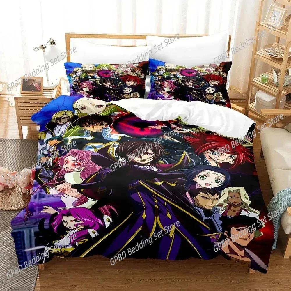 Anime CODE GEASS Lelouch 3D NEW Duvet Cover Pillowcase Bedding Set Adult Girl Bedroom Decoration Children Single Double Large