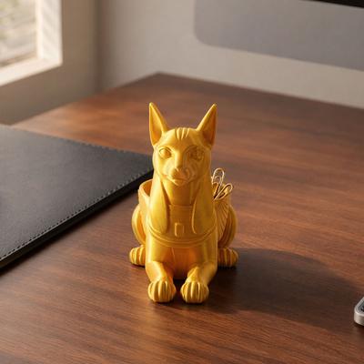 Statua di Gatto Egiziano, Statuetta di Bastet Stampata in 3D con Contenitore, Organizzatore da Scrivania Creatura Mitologica per Ufficio Domestico, Regalo da Collezione