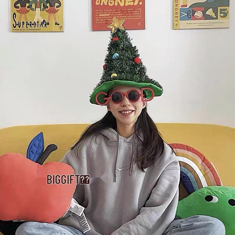 Stylish Christmas Tree Bow Star Headdress - Perfect for Festive Photos and a Touch of Humor