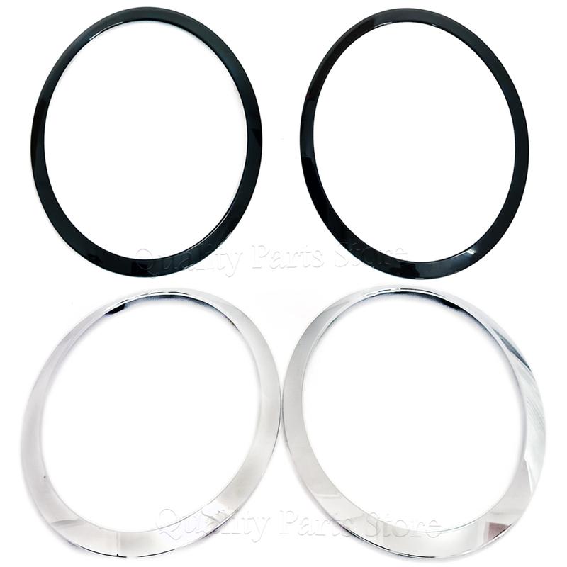 NEU Für Cooper F55 F56 F57 2014-2021 Hochglanz Schwarz/Silberbeschichtet Scheinwerferring Blende Zierleiste Abdeckung 51137300631 51137300632
