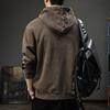 Autumn Retro Washed Patch Hooded Men'S Sweater Heavy Loose Top American Trendy Casual Jacket