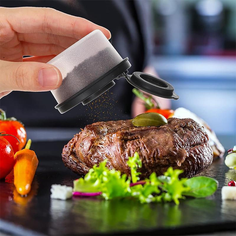 4 Pack Salt and Pepper Shaker Portable Mini Spice Container for Outdoor Picnic Seasoning Dispensers with Lids for Kitchen Tool