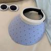 Anti-UV Woman Sun Hat Colorful Dot Visor Cap Simple Empty Top Cap  Outdoor