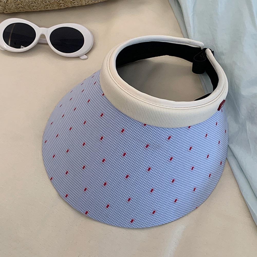 Anti-UV Woman Sun Hat Colorful Dot Visor Cap Simple Empty Top Cap  Outdoor