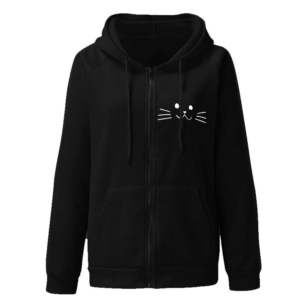 Women's Fashion Autumn And Winter Padded Thickening Warm Hooded Zipper Sweater Jacket