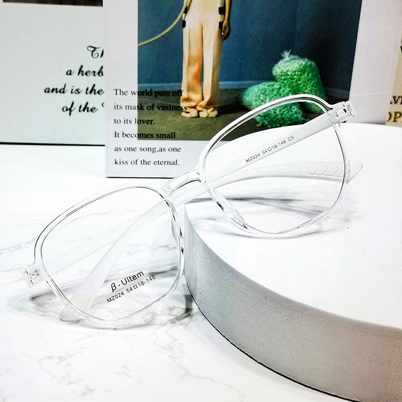 TR90 Ultra-Light Retro Polygonal Transparent Mirror Eyeglass Frames MZ024