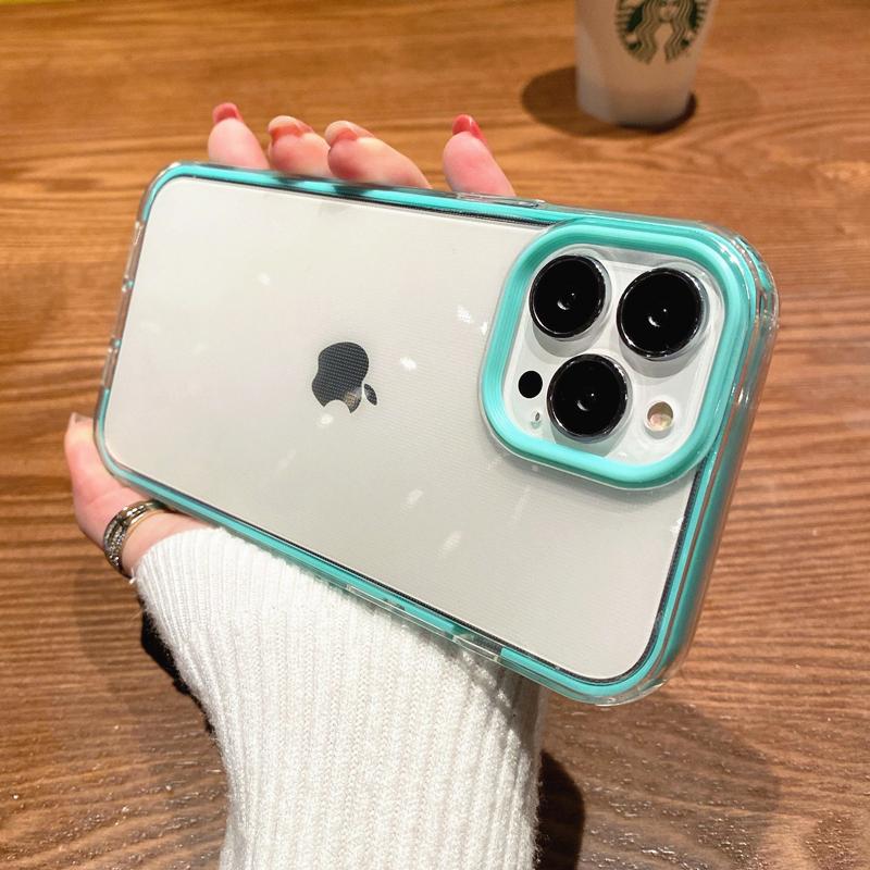 Candy Color Colorful Clear Phone Case For iPhone 16 Pro Max 15 14 13 12 11 X XS XR 7 8 Plus SE Transparent Soft Shockproof Cover
