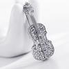 Wedding Party Favor Personalized Gifts for Guests Violin Brooch Bling Crystal Pins Love Lapel Brooches Rhinestone Brooch