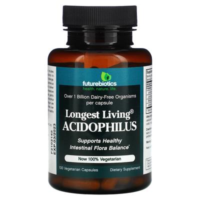 Futurebiotics, Longest Living Acidophilus, 100 Medium Caps