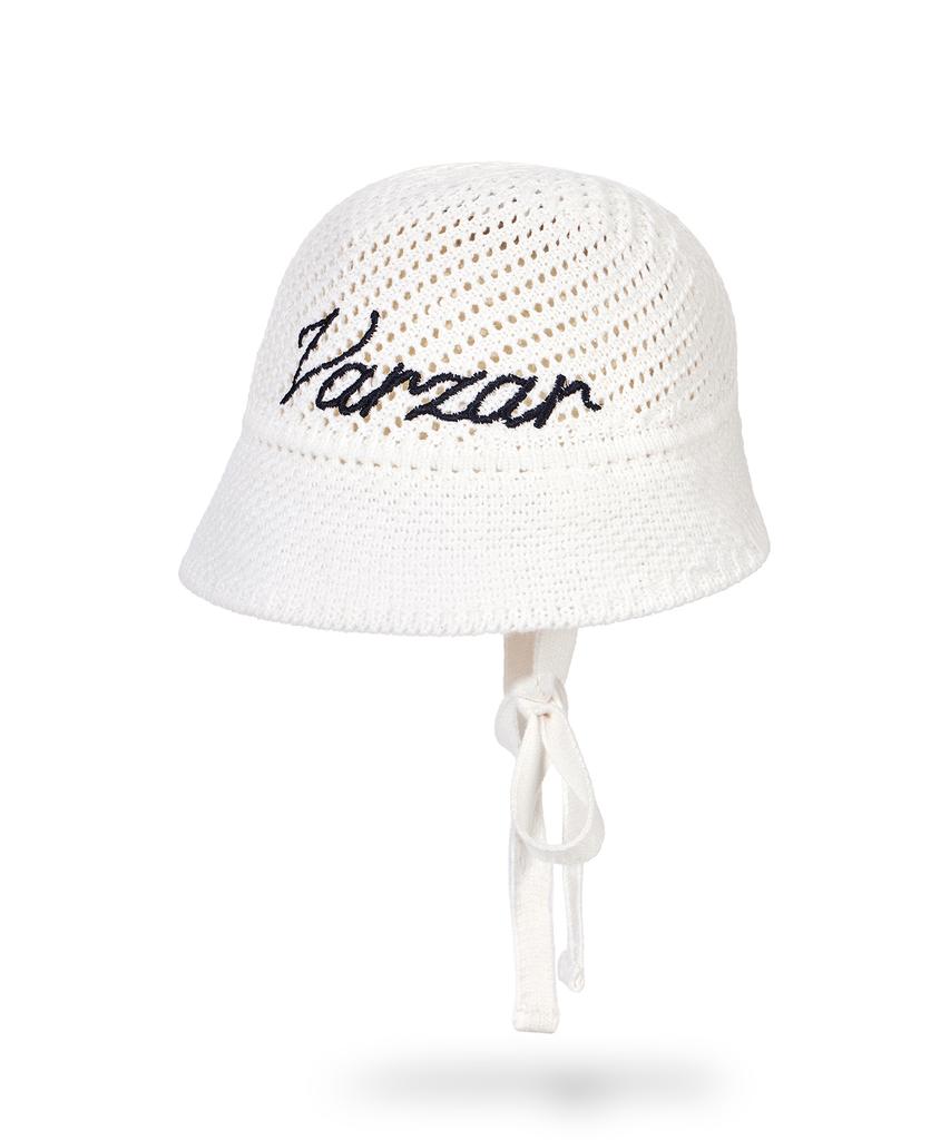 Bajal New Wave Bazal Punched Knit Bonnet Hat White