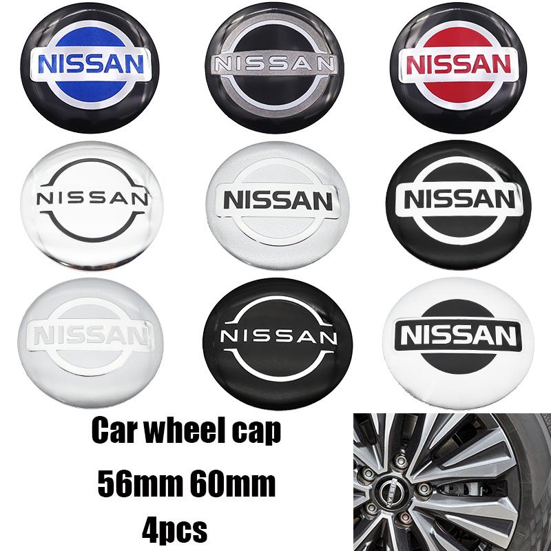 4pcs 56mm 60mm Nissan Logo 3D Car Emblem Wheel Center Hub Cap Auto Rim Refit Dust-proof Badge Covers Sticker Styling Accessories