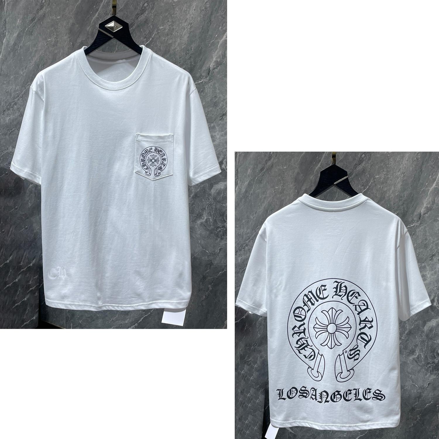

8043 CHROME HEARTS 2026 Summer New High Quality Cotton Round Neck Loose Large Size Men s and Women s T-shirt Couple T-shirt XL