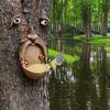Resin Tree Face Ornament Unique Yard Art Bird Food Feeder For Outdoor Garden