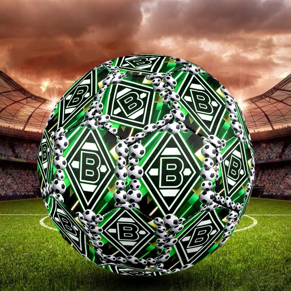 Borussia Monchengladbach Print Size 5 Soccer Ball, Standard Match Football for Sports Game and Team Practice, Ideal Gift for Soccer Fans