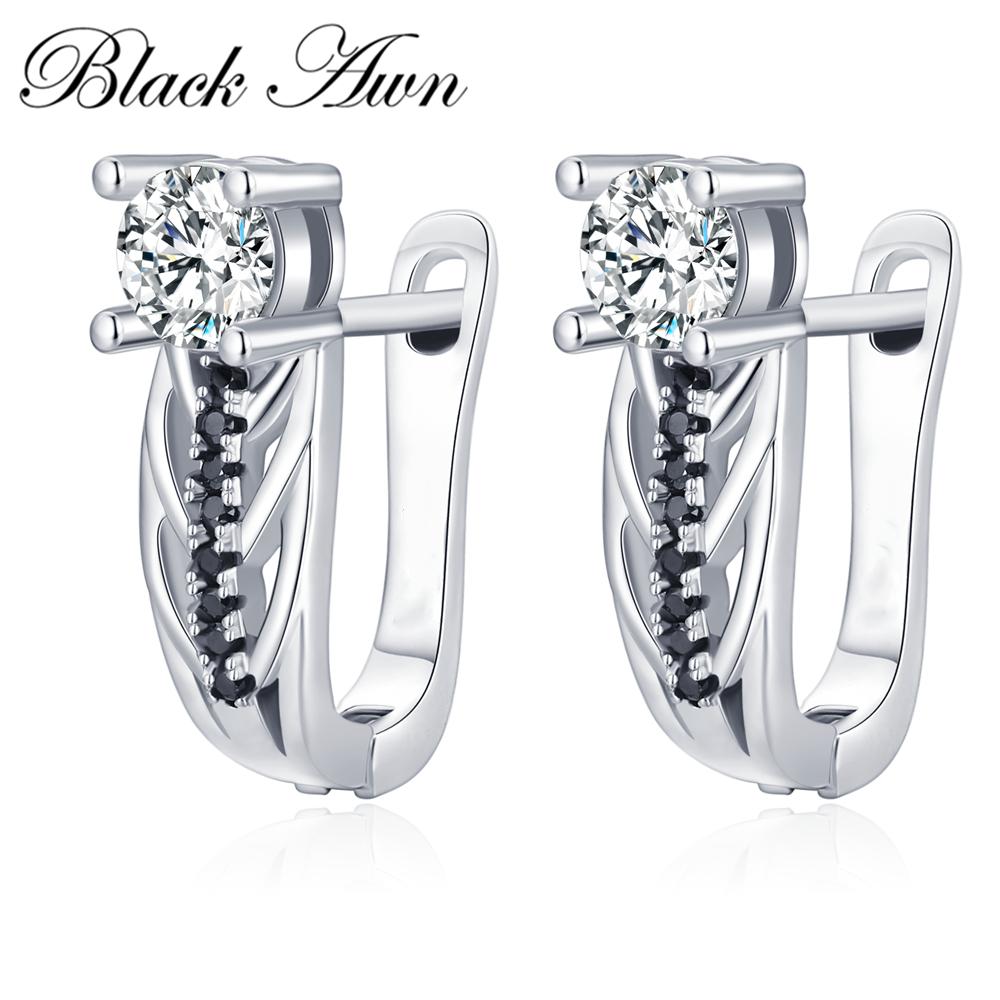 BLACK AWN Black Hoop Earrings for Women Black Jewelry Earrings