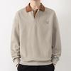 Men's Heavyweight V-neck Long Sleeve Cotton Hoodie Top