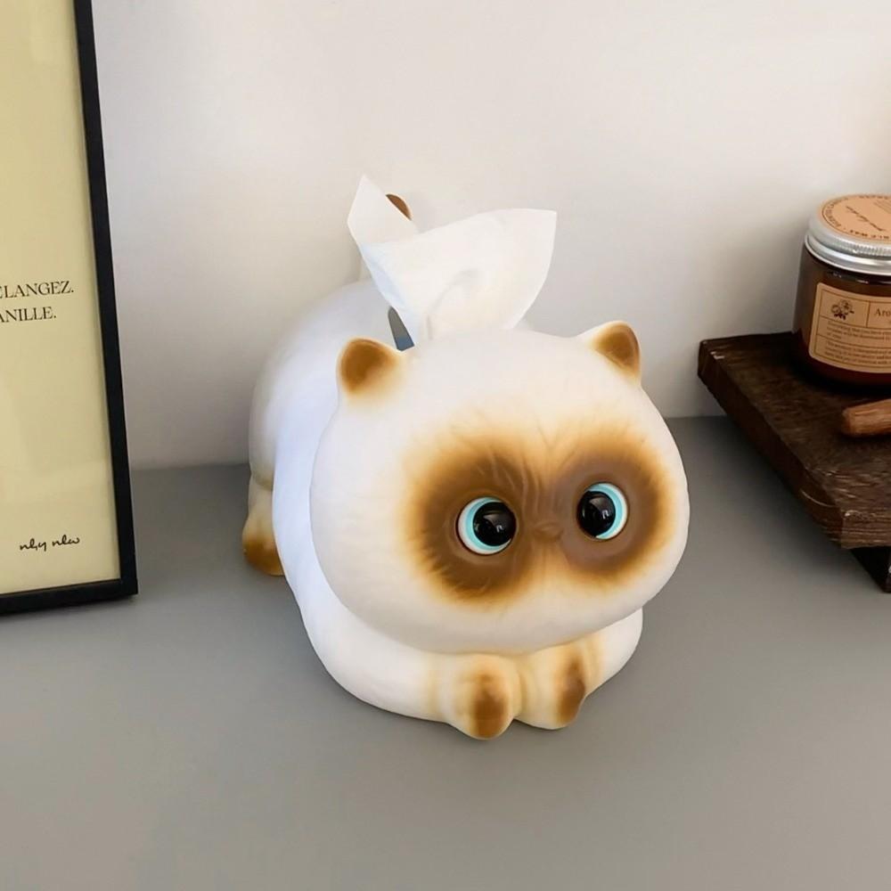 Cute Siamese Cat Cat Tissue Box Cartoon Resin Napkin Holder Wet Tissue Case Gift