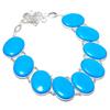 Natural Sleeping Beauty Turquoise Necklace 18" Oval Gemstone Jewelry Gift PT 362
