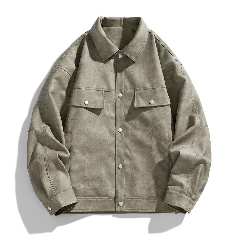 Leather Jacket Men's American Jacket Men's Top Loose Jacket Men's Clothing