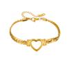 316L Stainless Steel Hollow Heart Gold Color Chain Bracelet For Women Lady Fashion New Waterproof Jewelry Party Gift
