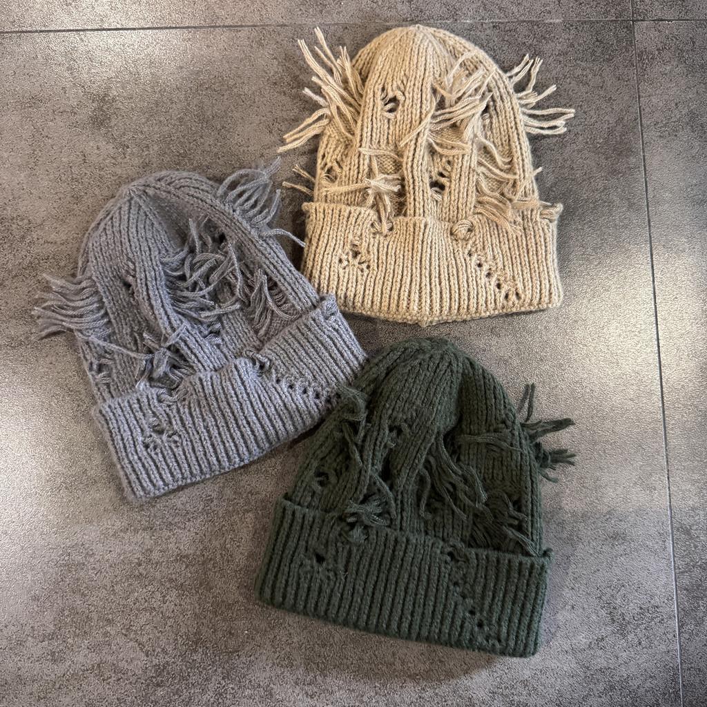 Street Style Knit Hat For Men Women Warm Wool Beanie With High Top For Cold Weather