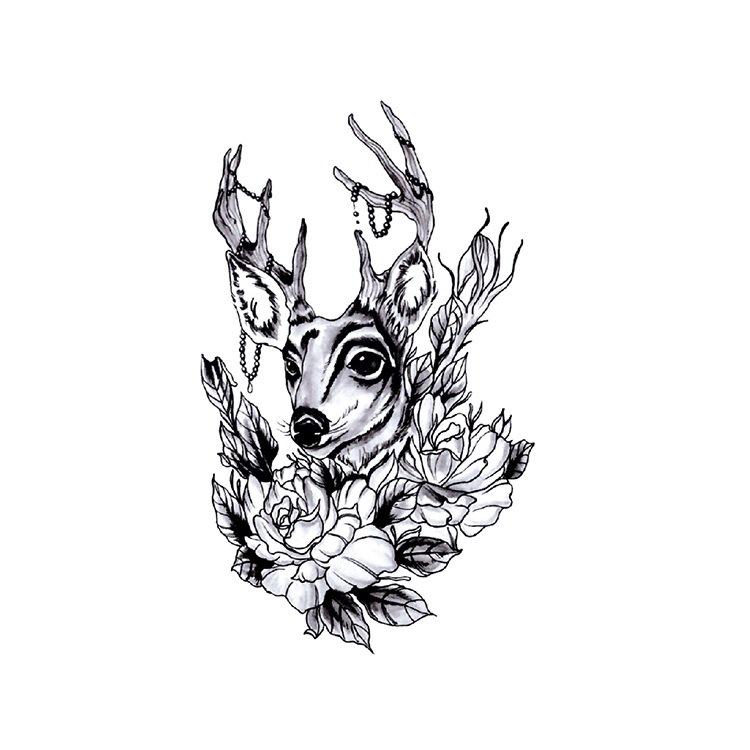 Flower Arm Tattoo Sticker Large Flower Red Rose Body English Arm Chest Cover Waterproof Simulation Tattoo Sticker