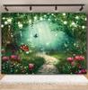 Dreamy Forest Photography Backdrop Enchanted Jungle Fairy Tale Book Mushroom Princess Birthday Party Photocall Background Decor