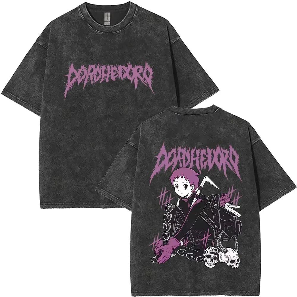 Dorohedoro Kaiman "Mushroom Dark Metal Style" Vintage Washed Oversized Streetwear T-Shirt