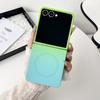 Soft Lliquid Two-tone Gradient Built-in Magnetic Coil Phone Case For Samsung Galaxy Z Flip 7 flip7 Camera Protect Cover
