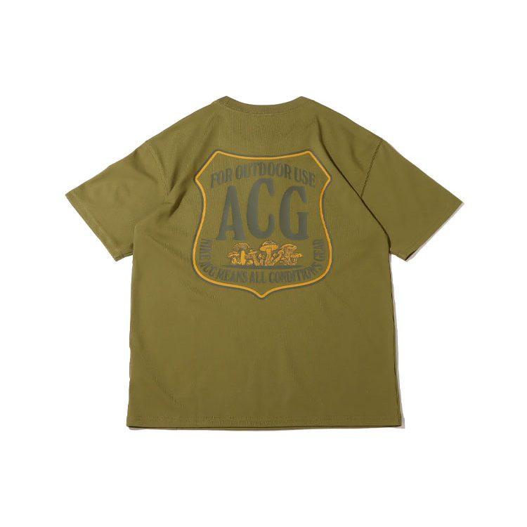 Nike ACG T Shirts Men's Green Crew Neck Moderate Straight Fit DR7758-378