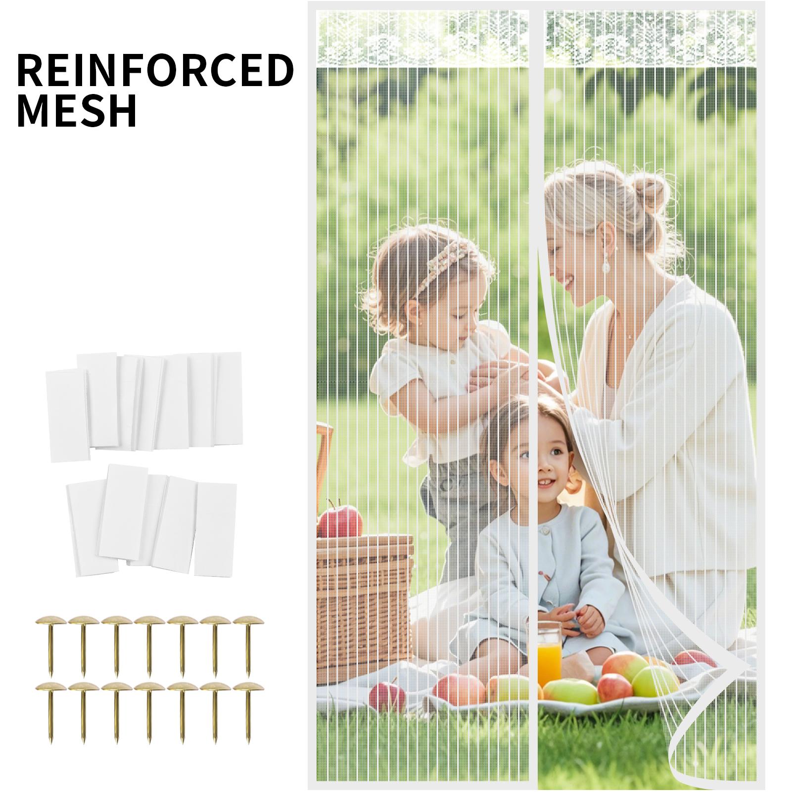 

Magnetic Screen Curtains Door Mosquito Net Automatic Closing Side Door Invisible Net for Summer Living Room Kitchen Indoor W100cm*H210cm белый
