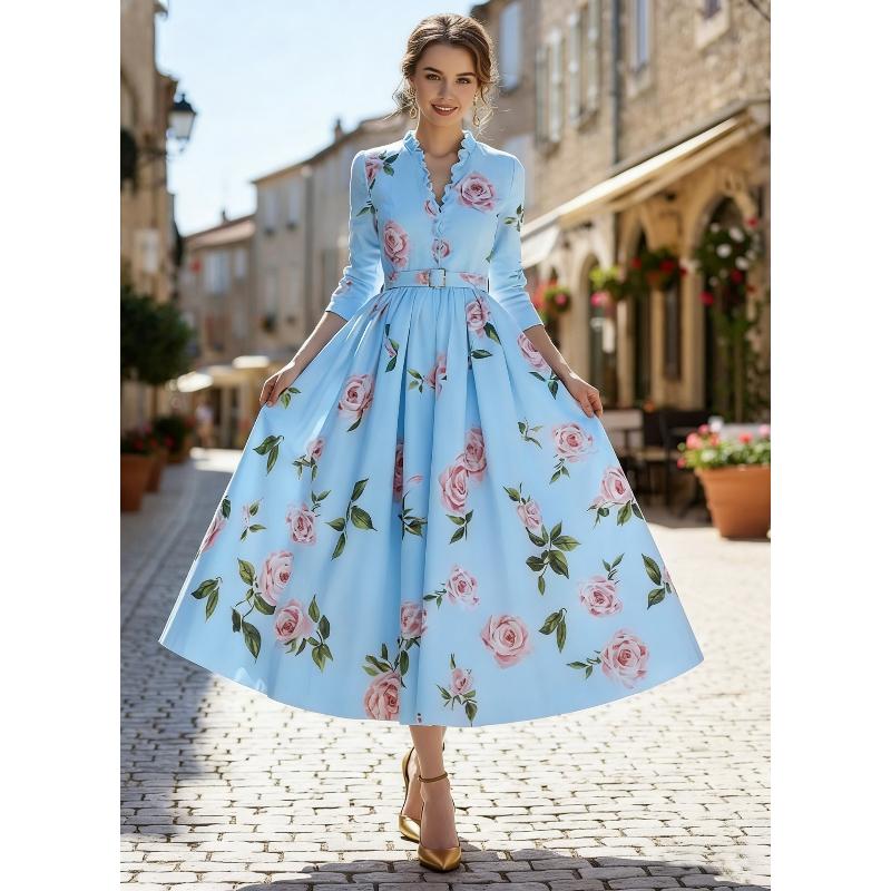 

Women s Floral Boho Long Sleeve Maxi Dress V Neck Waist Swing Flowy Wedding Guest Dress Lightweight Maxi Spring Summer Party Boho Dresses for Women XXXL