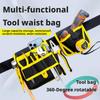 Rotating Electrician Tool Bag Adjustable Waterproof Waist Belt Pouch Multiple Pockets Thicken Tools Storage Bag