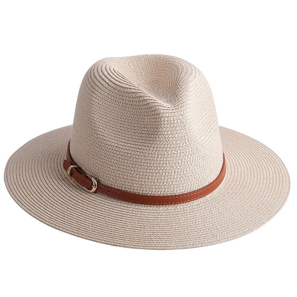 Panama straw hat, European and American men's and women's top hats, summer shading beach big brim sun hat