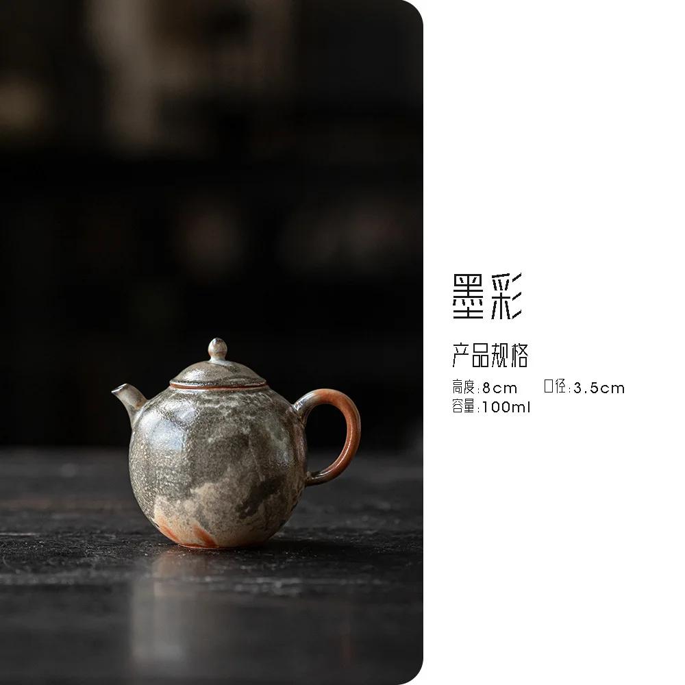 

Exquisite wooden fired porcelain teapot Japanese ink dragon household tea pot with filter Kung Fu tea set craft gift
