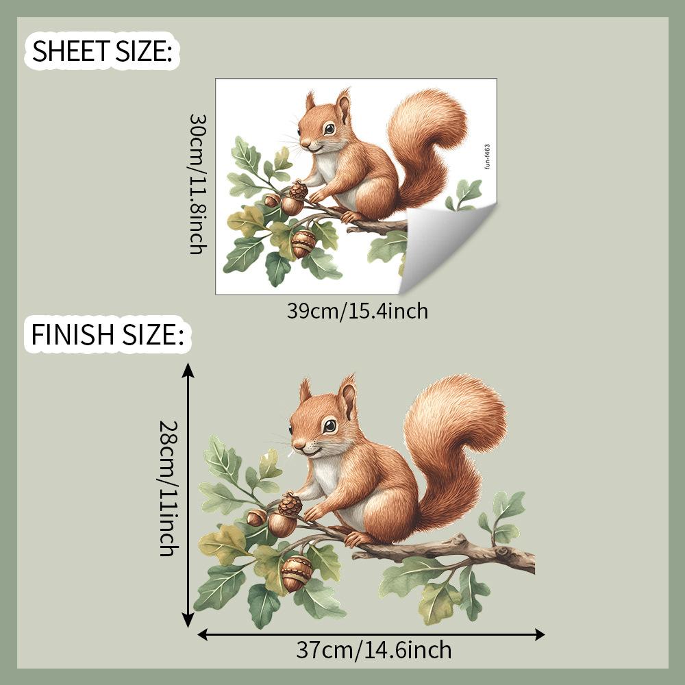 

Раскрашенные ветки с белочкой, спальня, гостиная, прихожая, украшение для дома, наклейки на стену