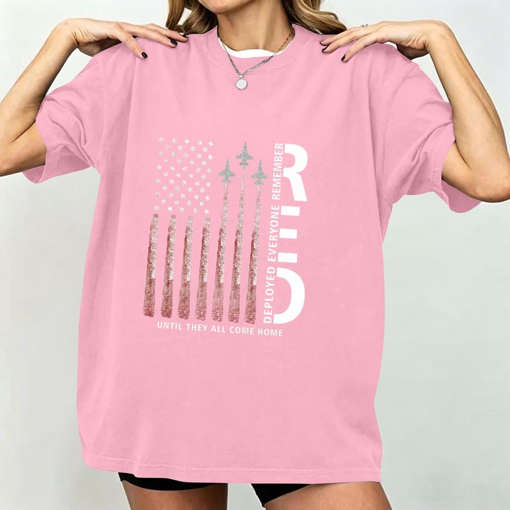Women's Casual Short Sleeve T-Shirt Crew Neck Loose Fit Letter Print Fashion Top Comfortable Everyday Wear