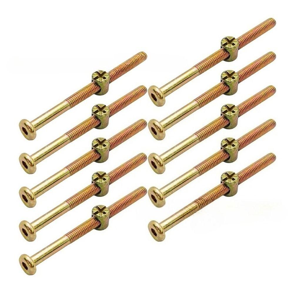 10Pcs 40-100mm M6 Furniture Bolts  for Bed Frame Chair Cabinet Furniture Assembly