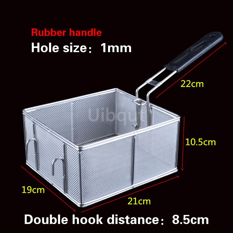 French Fries Frying Basket Net Food Basket Stainless Steel Fry Frame Square Oil Filter Frying Basket Frying Screen Strainer