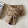 Cross Short Scarf For Women Winter Warm Wool Knitted Scarf Student Korean Style Couple Style All-Match