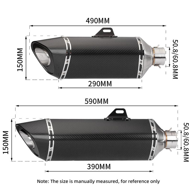 51mm Universal Motorcycle R11 Exhaust Pipe Muffler with Db Killer for Pcx 125 150 C650gt Tmx530 Cb500 590MM 490MM