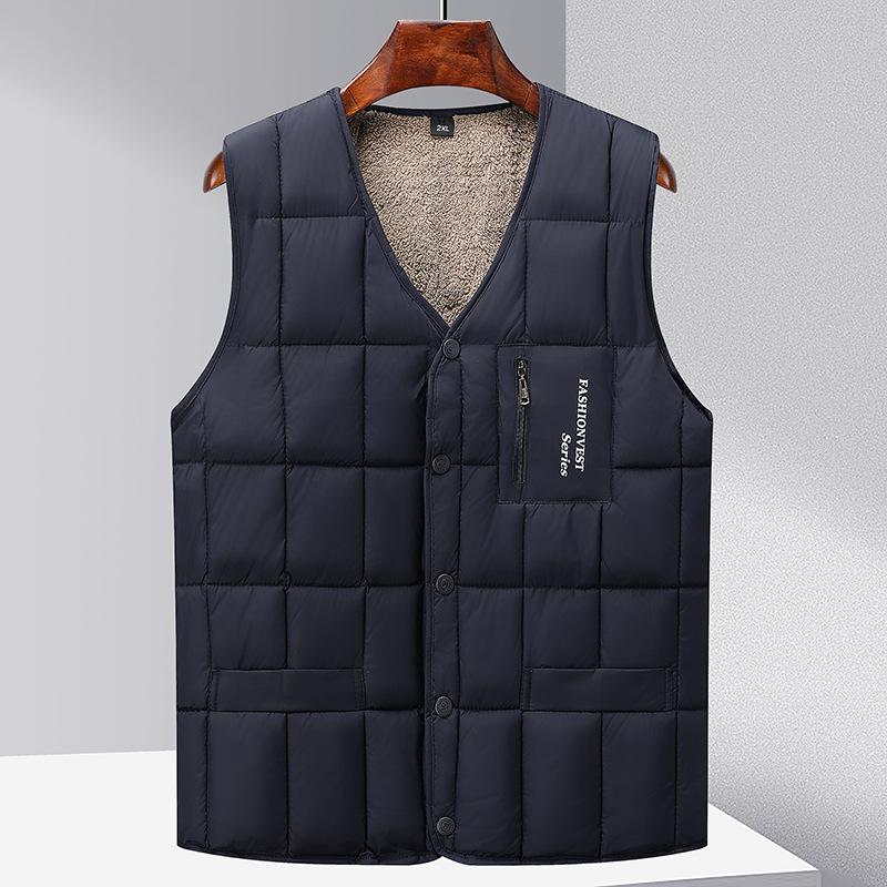 

Large Size Cotton Vest In The Elderly Vest, Bottom Vest, Breasted Cardigan, Grandpa Outfit 2XL тёмно-синий