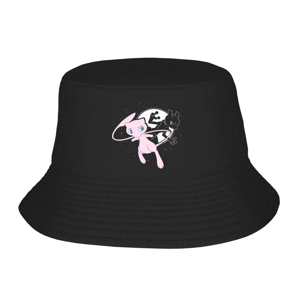 Stylish Cute Psychic Creature Eating RaUnisex Pokemon Bucket Hat Girl Lightweight Camping Fishing FisherUnisex Cap Bob Hats