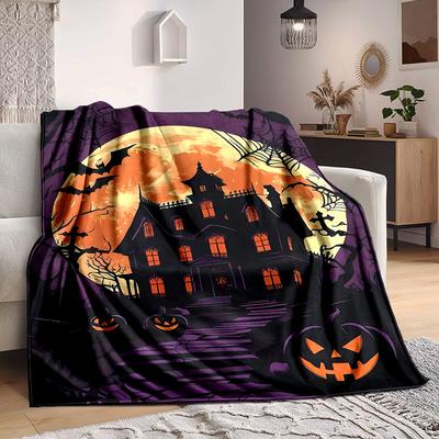 1 Stück Halloween Spukdecke, Leichte Flanell-Kuscheldecke für Sofa, Bett, Reisen, Camping, Wohnzimmer, Büro, Couch, Stuhl und Bett