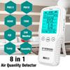 8 in1 Digital PM2.5 PM10 Air Quality Tester Gas Analyzer Formaldehyde Detector Air Quality Monitor