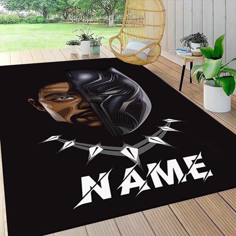 Custom Name Panther Power Symbolism Carpet Rug Customizable Soft Washable Anti-Slip Home Living Room Sofa Mats Personalized Rug. 090912